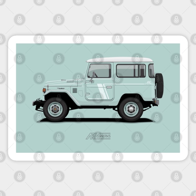 Land Cruiser FJ40 HardTop Blue Magnet by ARVwerks